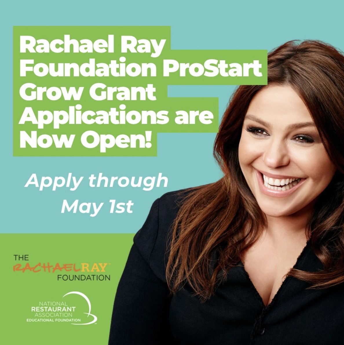 High schools with culinary arts programs can apply for grants up to $5000 from The Rachael Ray Foundation and the @NRAEF! Funds can be used to upgrade or purchase new resources and support teachers. Apply by May 1: bit.ly/3lsTHIw