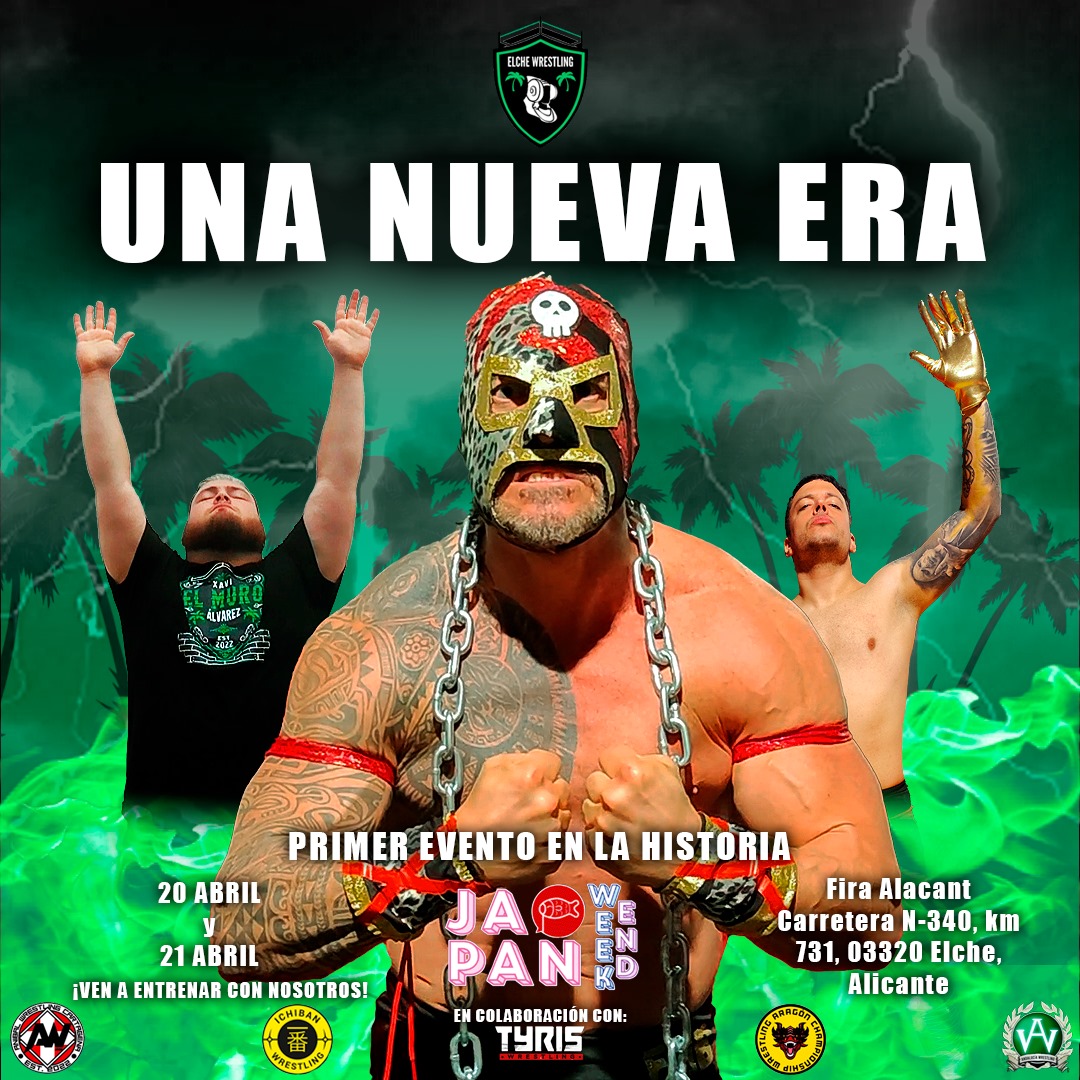 ¡¡¡PRIMER SHOW DE ELCHE WRESTLING!!!
Gracias a la <a href="/Japan_Weekend/">Japan Weekend</a> podemos presentaros “Nueva Era”. ¡Nuestro primer evento en vivo tendrá lugar en IFA la tarde del sábado 20 y domingo 21 de abril!