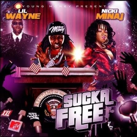 April 12, 2008 @NICKIMINAJ released Sucka Free hosted by @LilTunechi Some Features Include @RansomPLS @Therealkiss @gucci1017 and more