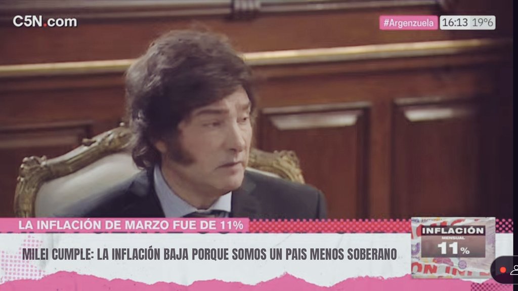 Massa : 25% de inflacion C5N : MILEI HIJO DE PUTA BAJA LA INFLACION 😤 Milei : 11% de inflacion C5N : MILEI HIJO DE PUTA PORQUE BAJAS LA INFLACION? 😤