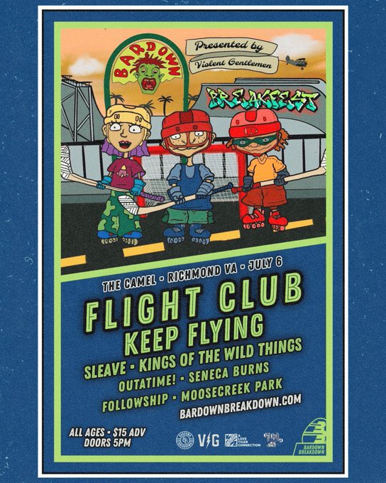 Hey <a href="/KeepFlyingBand/">Keep Flying</a> <a href="/flightclubva/">FLIGHT CLUB</a> <a href="/Outatimefl/">Outatime!</a> <a href="/sleaveband/">Sleave Official</a>. If you’re going to be in Richmond this July, you can’t miss this ripper at the camel! Go see a bunch of our friends and show them some love. What a freakin gig