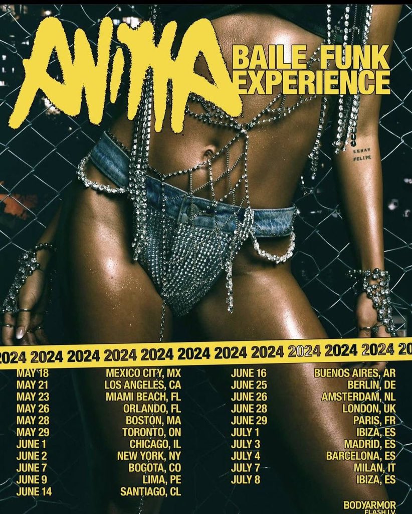 Anitta has already sold out 8 dates of her “BAILE FUNK EXPERIENCE” tour with just pre-sale.