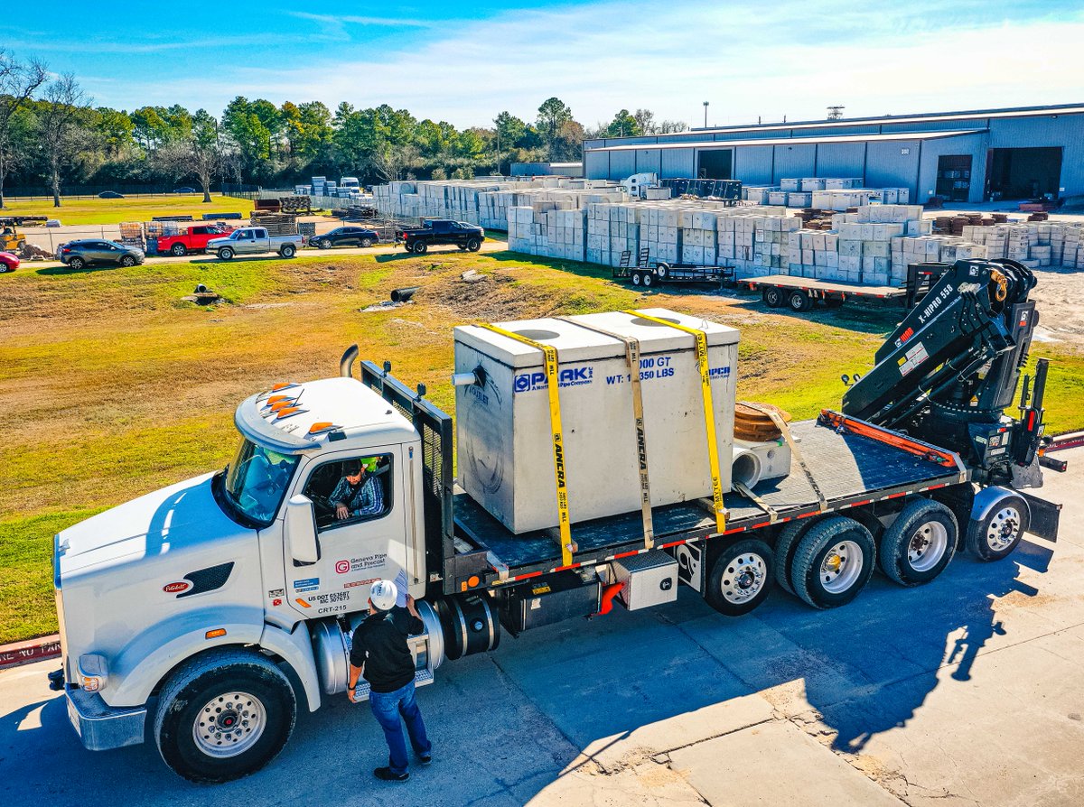 ParkUSA's tweet image. A 1,000-gallon GreaseTrooper® gears up for delivery to a new retail development in Houston. Our gravity grease interceptors are available in sizes up to 20,000 gallons. Contact us for a quote: bit.ly/4aPShfR
#greaseinterceptor #wastewater #precast