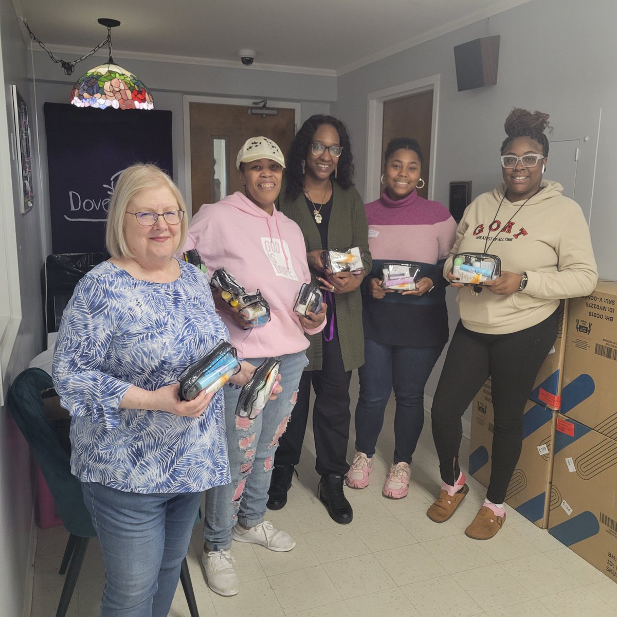 Domestic Violence staff welcomed Tanelle Gordon with In Power Ministries, who brought individual toiletries kits for shelter residents.  Thank you so much, Tanelle!