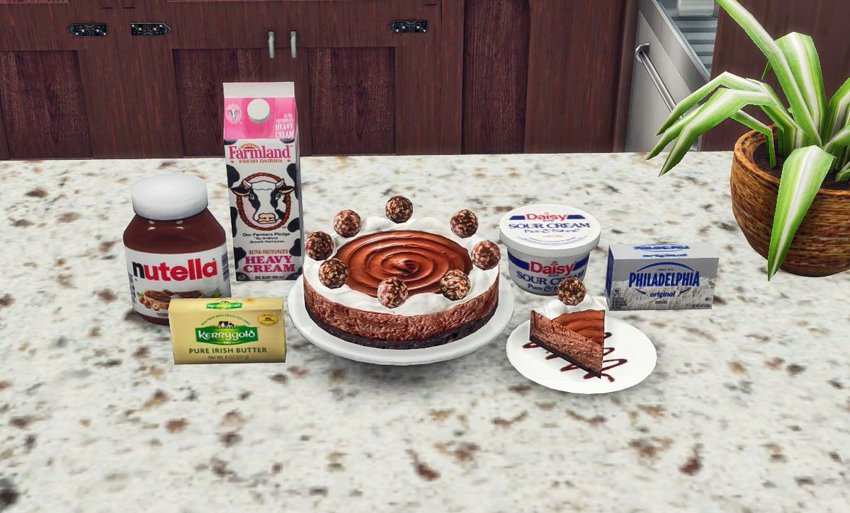 Sims 4 Nutella Cheesecake Custom Recipe, Custom Food out now for early access on Patreon! #sims4customfood #sims4mod #sims4bgc #sims4 #thesims4 #Sims4Cc #TS4 #ts4cc #sims4basegame #ts4mods