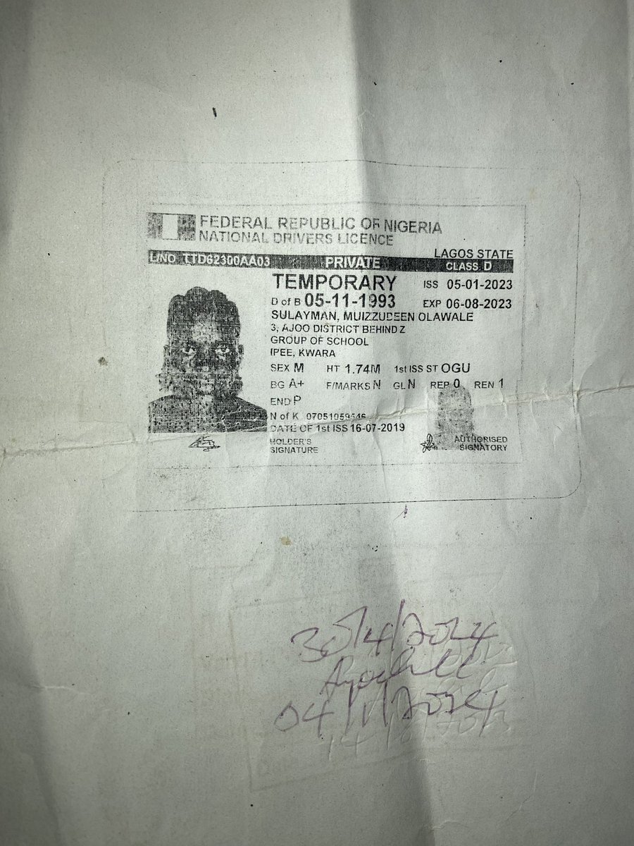 They are about to detain me unlawfully at Alade station in Shomolu for allegedly Driver’s license forgery. Which was originally stamped and signed at the Frsc office at Iponri. This is their DPO number 08053538853/08061311172