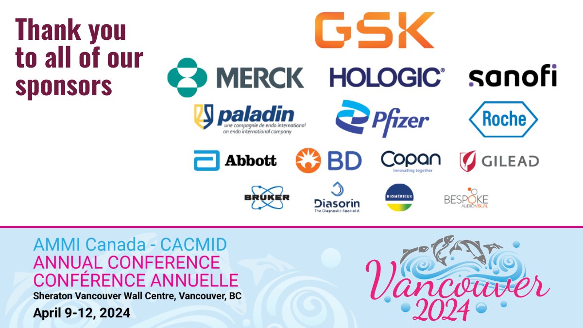 Thank you to all our sponsors, the conference couldn't happen without them. @AMMICanada @CACMID #ammicacmid2024