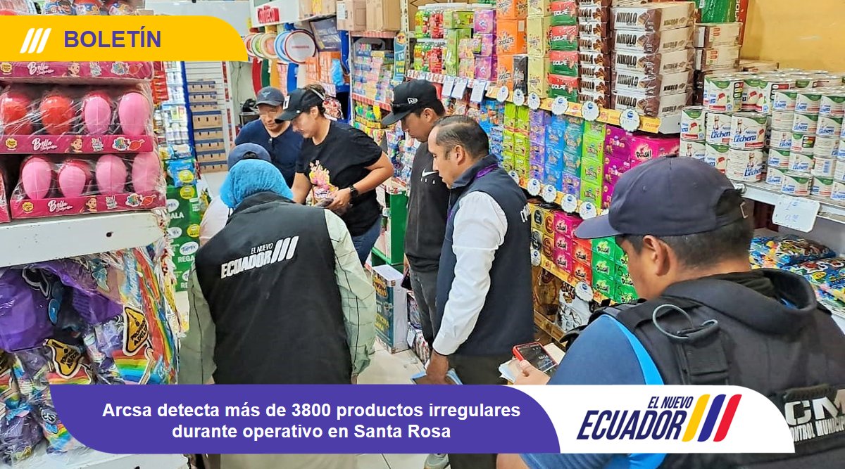 ¡Importante golpe al comercio ilegal! 🔎🚨 Más de 3800 productos sin notificación sanitaria y que habrían ingresado de contrabando fueron detectados en un operativo de #Arcsa en #SantaRosa (#ElOro). Boletín en ➡️ bit.ly/DcmSR 👈🏽 #ArcsaControla ✅ #ElNuevoEcuador 🇪🇨