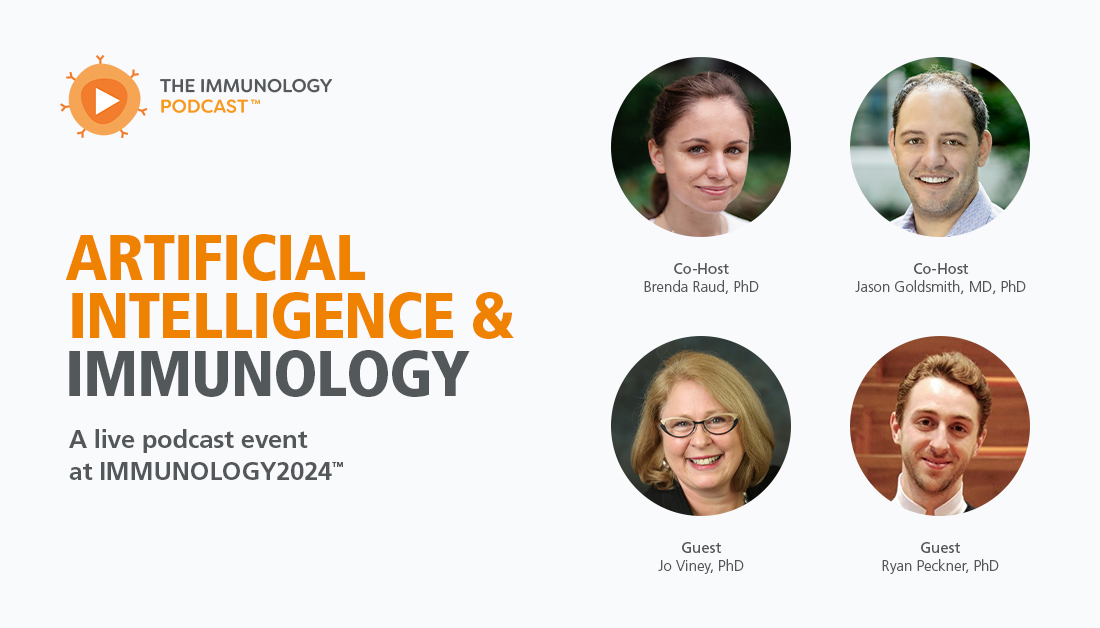 We're very excited to be hosting our first live show at #AAI2024! Drs. Jo Viney and Ryan Peckner from @Seismic_Tx will be joining us to discuss the role of #AI in immunology research. Learn more: bit.ly/3PVc59m