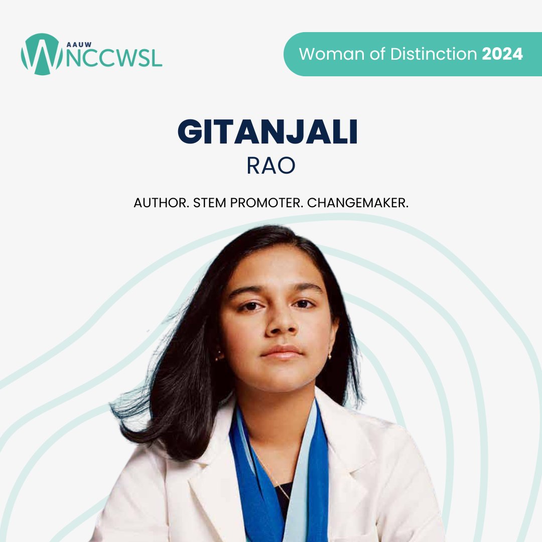 Meet @gitanjaliarao — an 18-year-old inventor, scientist, author and STEM promoter — and now, a 2024 AAUW Woman of Distinction. Gitanjali earned recognition for innovations like a lead detection tool and devices that combat opioid addiction and cyberbullying. She’s inspired over