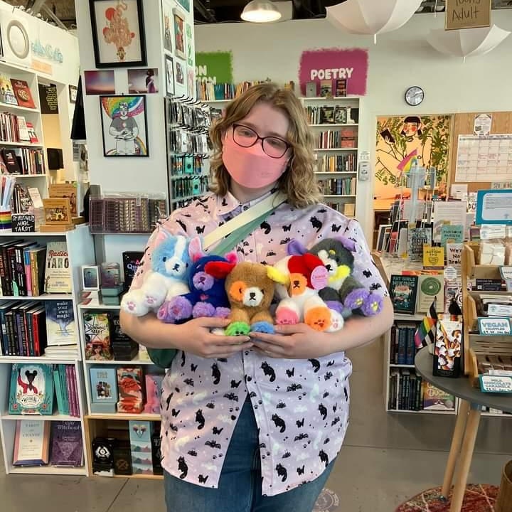 colorful puppies can now be found at under the umbrella bookstore in SLC!!