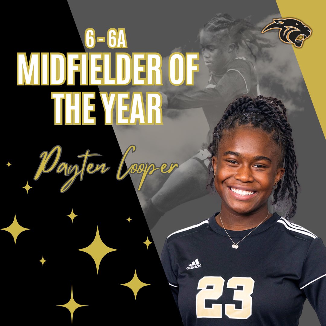 Last but certainly not least, give a HUGE shoutout to @thepaytencooper, for being named District 6-6A MIDFIELDER OF THE YEAR!  Well deserved and we are so proud of you!  #goldblooded 

@EastPanthers1 @PISDAthDept @PlanoISDAthDept