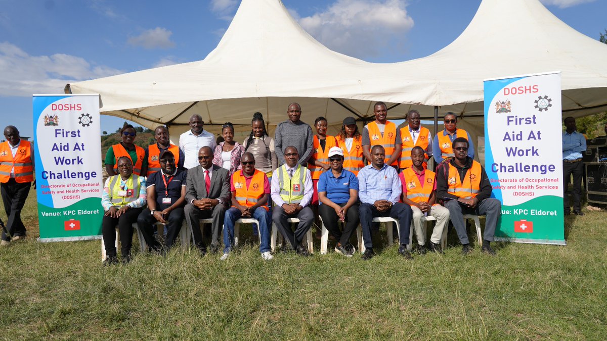 Today marked the end of @DOSHS_KE challenge with First Aid at work challenge. Unga Ltd was awarded the winner, KPA- Lamu came second and KENGEN Central office came in third. The challenge was in preparation for the World's Safety Day that will take place in Nakuru on 28th April.