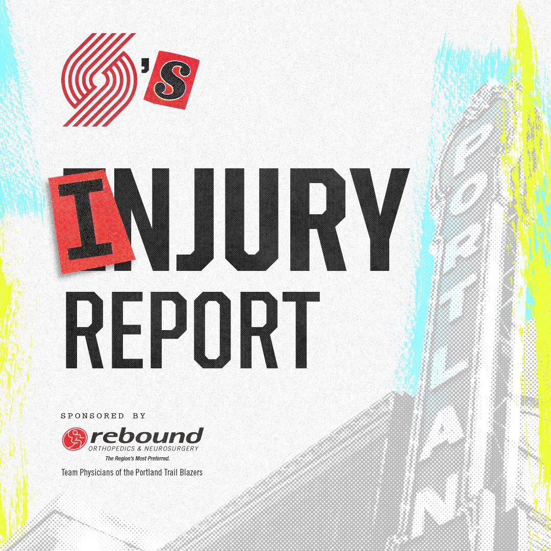 INJURY REP 4/12 vs. HOU: OUT: - Brogdon (R Elbow Tendinitis) - Camara (L Rib Fracture) - Grant (R Hamstring Strain) - Sharpe (Low Ab) - Simons (L Knee Tendinitis) - Thybulle (R Ankle Imping.) - Williams III (R Knee Lig. Tear) QUESTIONABLE: - Banton (L Ankle Sprain) - Minaya (L…