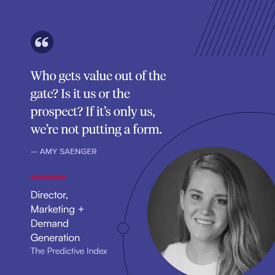 To gate, or not to gate? Hear Amy Saenger from The Predictive Index’s take on this intensely debated question: bit.ly/49EG6Cr

#contentmarketing hashtag#contentmarketingstrategy hashtag#marketingadvice