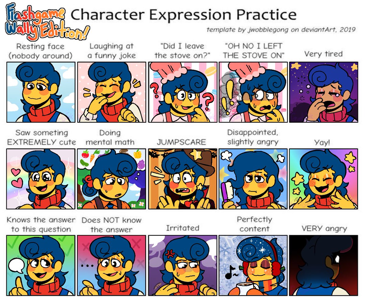 The many wonderful expressions of Flashgame Wally!💜took me 9 hours to do ;w; my back hurts but it was worth it!

#WallyDarlingAU #WallyDarling #WelcomeHome #WelcomeHomeAU #Welcomehomepuppetshow #Welcomehomewally