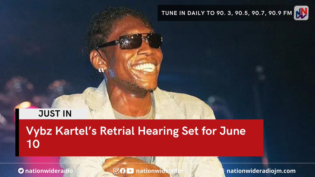 JUST IN: The Court of Appeal will hear arguments as to whether to order a retrial for incarcerated dancehall artiste, Vybz Kartel, and his co-accused on June 10. nationwideradiojm.com/vybz-kartels-r…