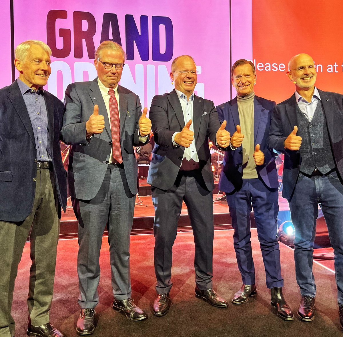 Five ex and present CEOs at the inauguration of World of Volvo in Gothenburg tonight. A new great arena showing the Volvo brand in the past, today and tomorrow