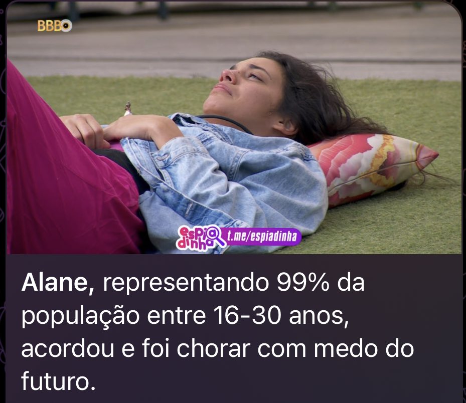 paiva's tweet photo. estou meio alane hoje #bbb24 https://t.co/kUXcF78632