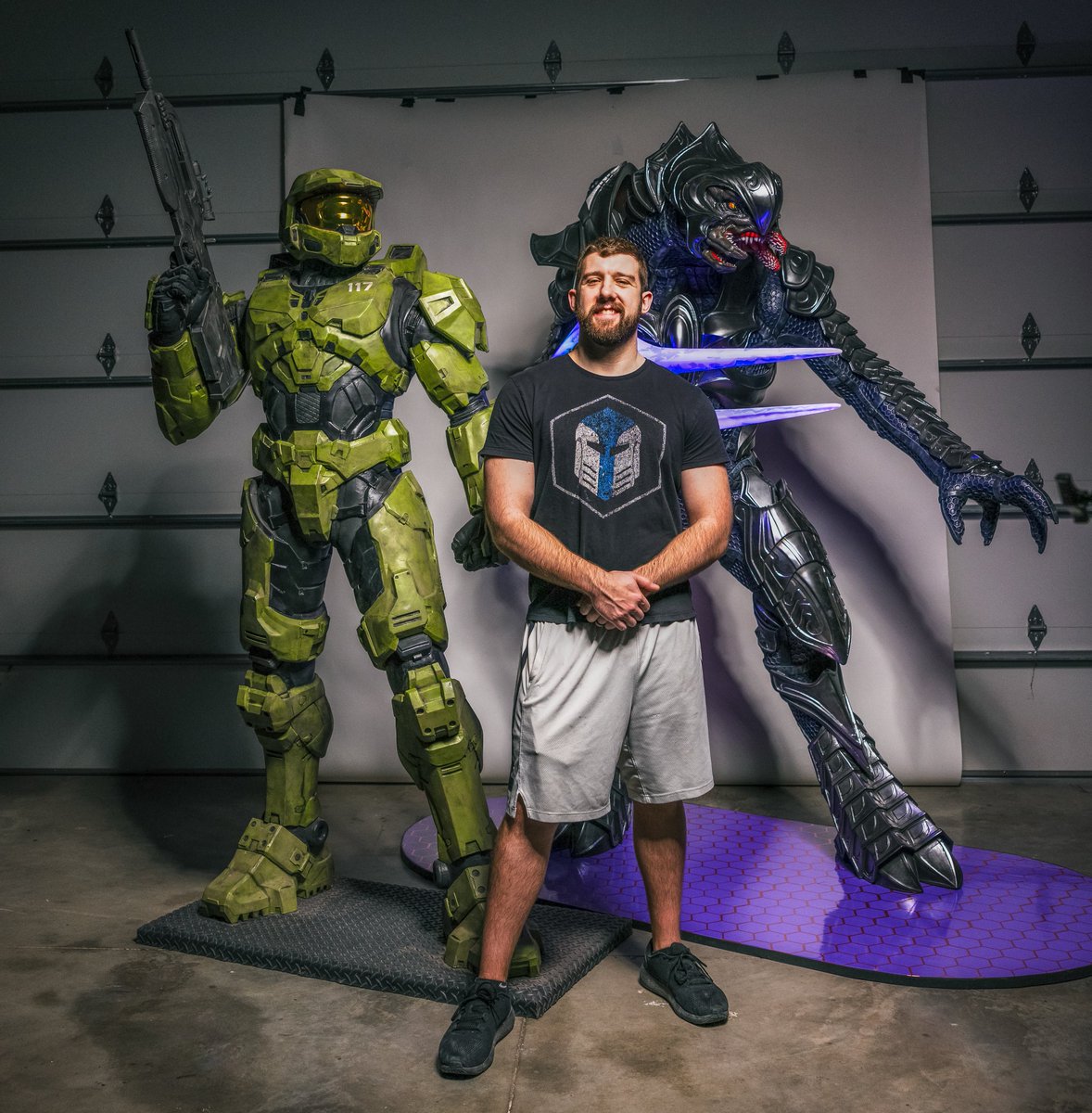 Life Sized Chief and Arbiter - side by side at last! #halo #haloinfinite #3dprinting #galacticarmory