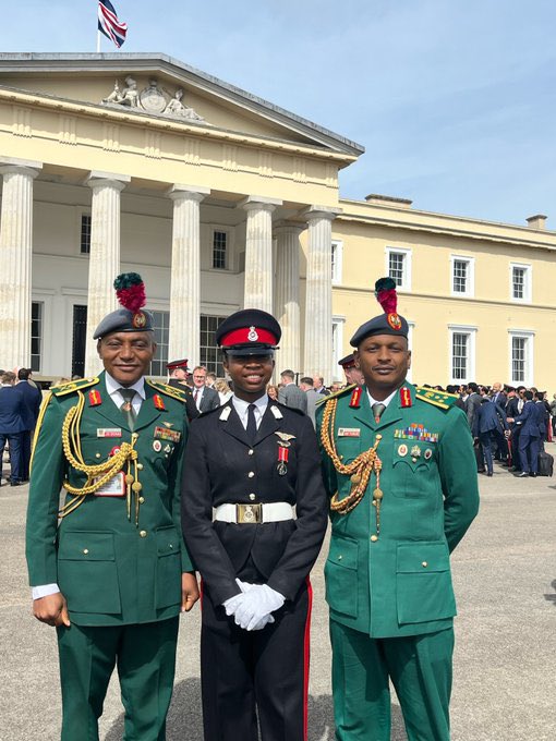 HQNigerianArmy's tweet photo. TODAY IN HISTORY 🇬🇧 🇳🇬

 Officer Cadet Owowoh Princess Oluchukwu, on Friday, became the first-ever Nigerian female officer to graduate from the UK’s Royal Military Academy Sandhurst (RMAS).

The 24-year-old Oluchukwu was one of the 135 Officer Cadets to graduate during RMAS’ Sovereign’s Parade today Friday in London, United Kingdom. 

In 2018, Princess joined the Nigerian Defence Academy (NDA), in Kaduna State, Nigeria. During her second year at the NDA, she was appointed a Cadet Lance Corporal; a Cadet Sergeant in her fourth year and in her fifth year she was appointed to the role of Company Senior Under Officer Charlie (CSUO C).