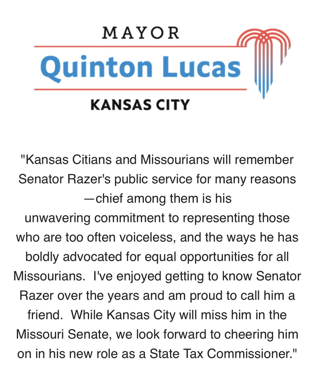 Mayor Lucas’ statement on State Senator Greg Razer’s appointment to the Missouri Tax Commission: