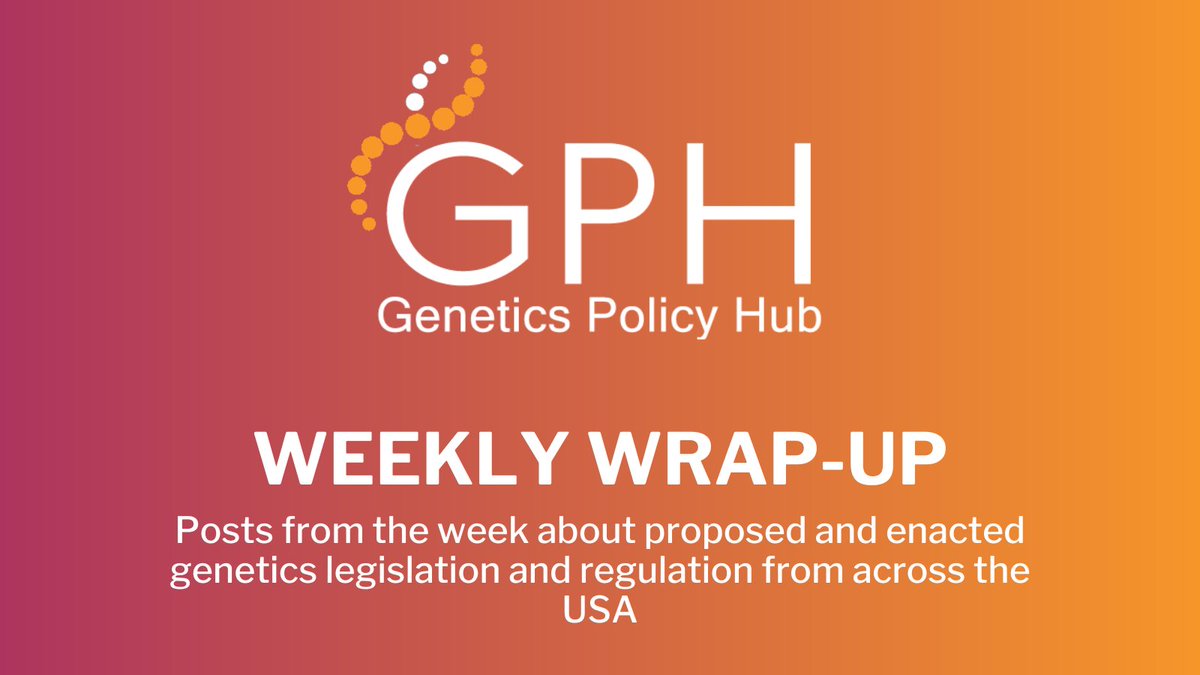 The April 8-12th 2024 GPH X Wrap-Up of the Week includes 2 bills enacted in #VA relating to #SickleCell disease; and a bill introduced in #NJ relating to coverage for #BiomarkerTesting. Subscribe to receive the Wrap-Up in your inbox weekly! geneticspolicy.substack.com/p/genetics-pol…