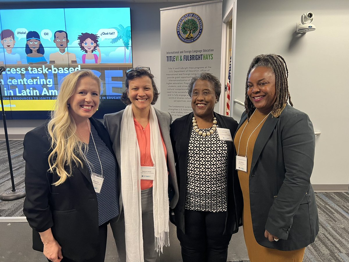 It was our greatest joy to meet Cheryl Gibbs, Senior Director of International and Foreign Language Education at the @usedgov . Among many roles, she oversees Title VI and Fulbright-Hays grants & fellowship programs as well as the IFLE’s ATRD @ClemonsAris @DeborahGomezG