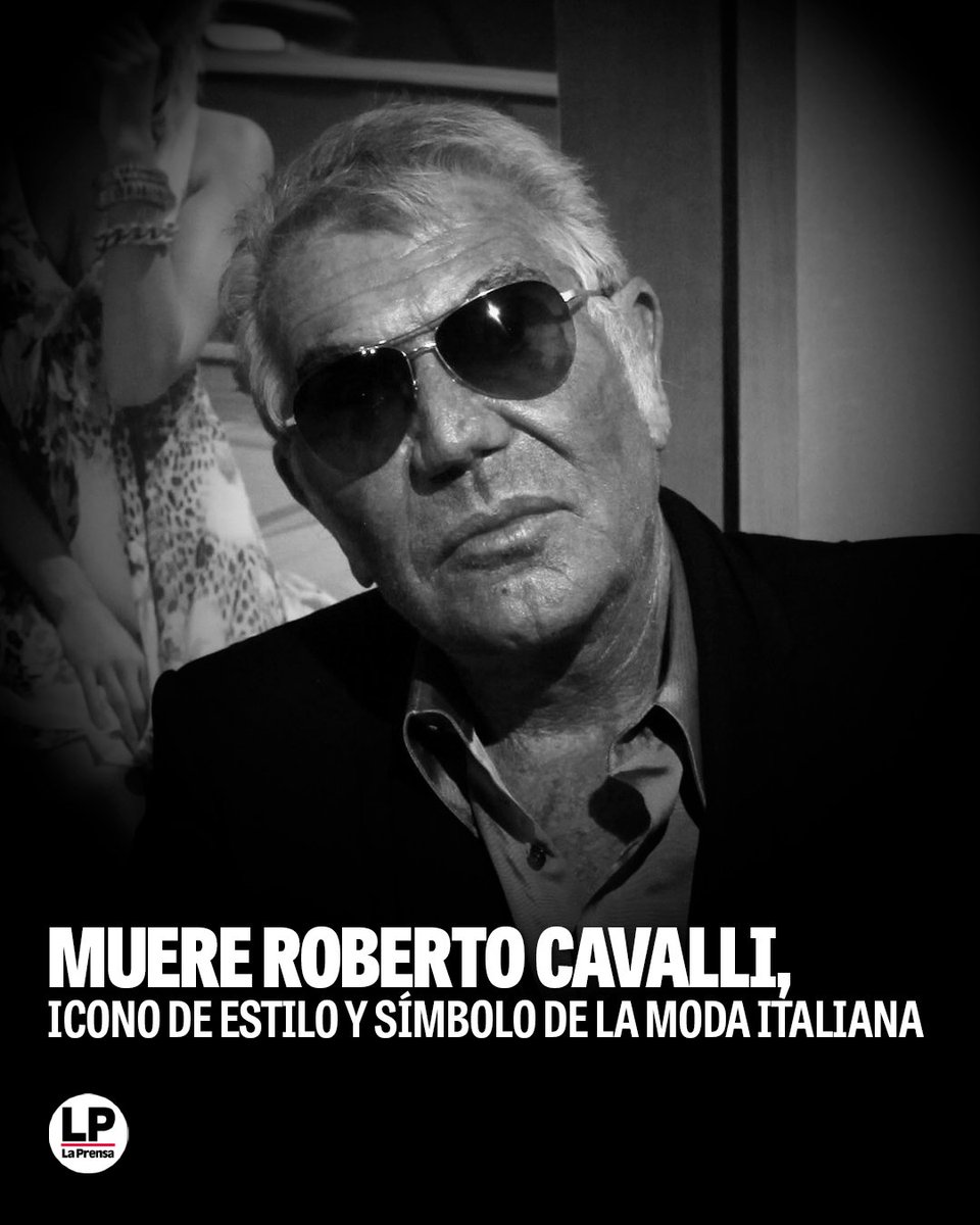 El diseñador Roberto Cavalli, símbolo de la moda italiana, falleció hoy a los 83 años en su natal Florencia. El estilista y empresario murió en su casa, después de que sus condiciones empeorasen repentinamente. prensa.com/vivir/muere-ro… a través de @prensacom