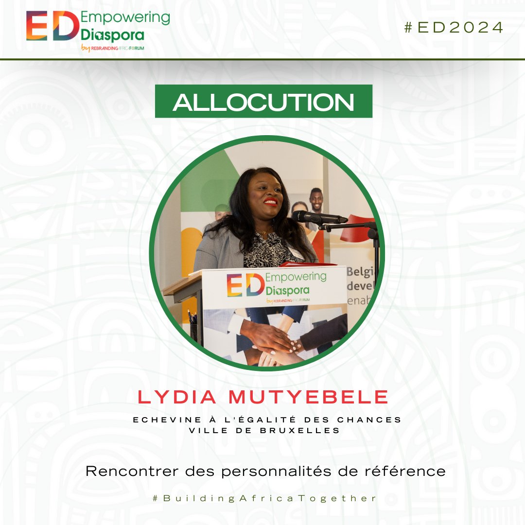 🇫🇷🎤| Discours de @LydiaMutyebele, Échevine à l'Égalité des Chances de la @VilleBruxelles en charge du Logement et du Patrimoine public. C'est avec un grand honneur que nous vous annonçons la participation d’une figure emblématique de la #diaspora africaine en Belgique.🇧🇪 #ED2024