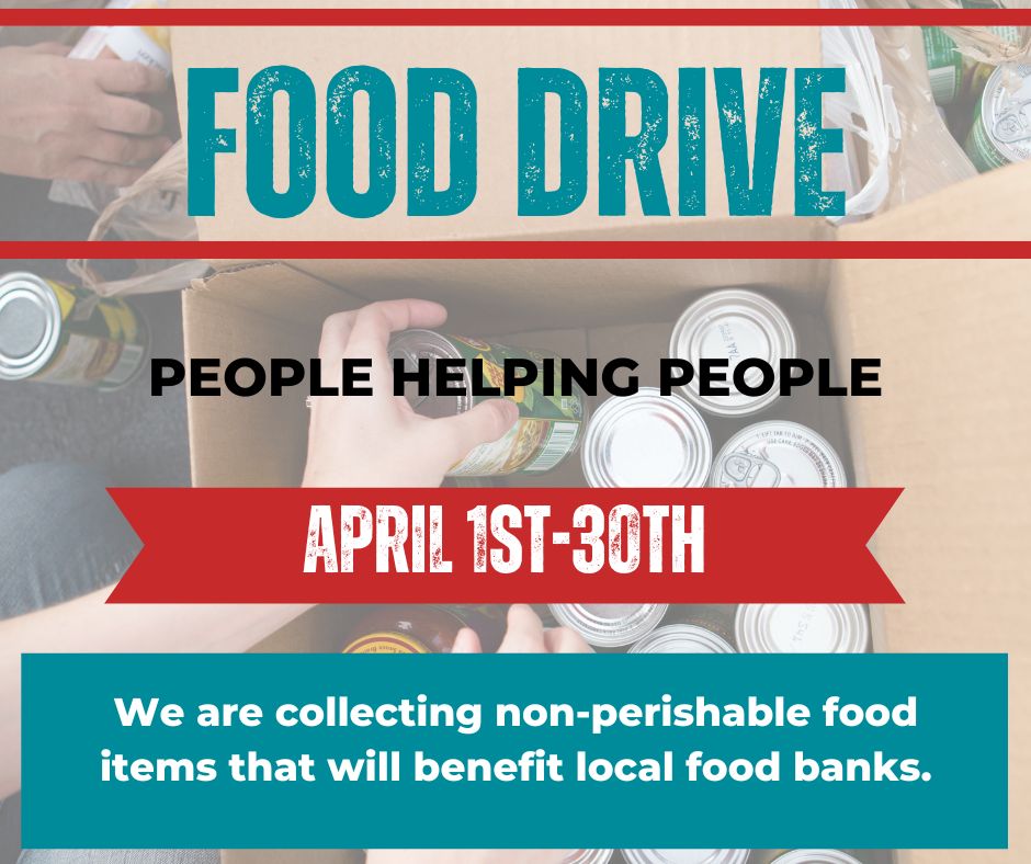 Today is the last day we will be collecting non-perishable food items for our local food banks. We greatly appreciate any donations to help support our communities💚 #PeopleHelpingPeople