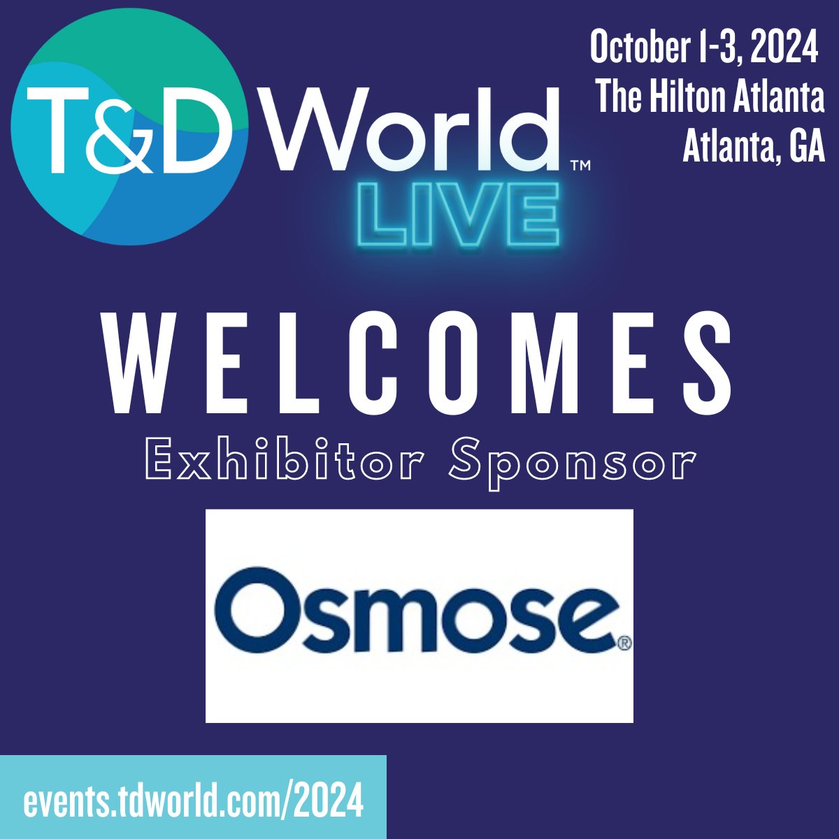 T&D World Live 2024 welcomes exhibitor sponsor: Osmose Utilities Services Inc We thank our sponsors for their contribution to the T&D World Live conference taking place October 1-3, 2024! T&D World Live, the leading media resource in Transmission and Distribution! Join us!