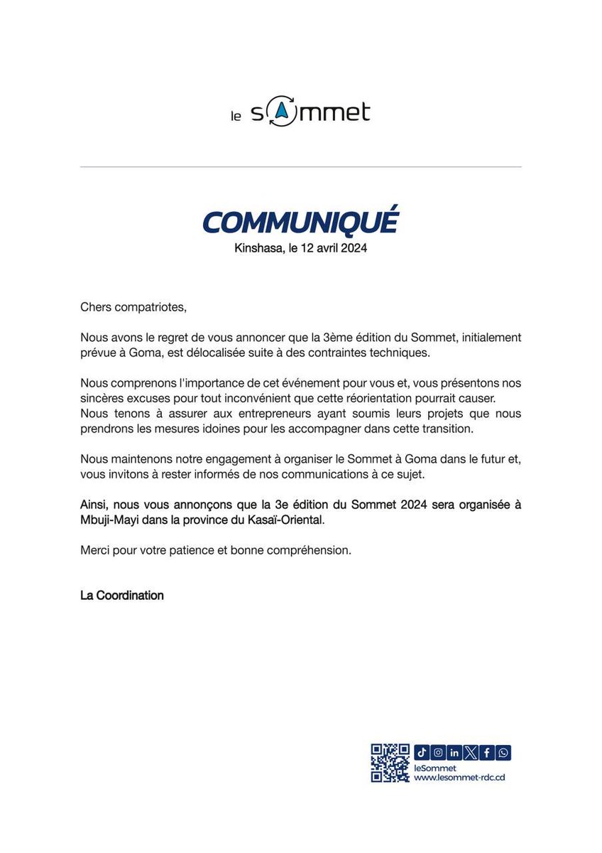 COMMUNIQUÉ