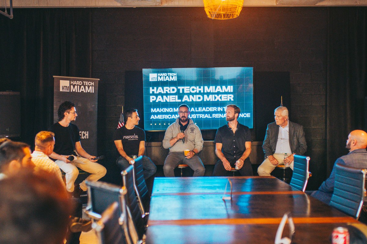 HardTechMiami's tweet photo. Miami vibes, hard tech dreams! Thanks for joining us at the #HardTechMiami Panel and Mixer! 🦾 https://t.co/krEwT6UMTi