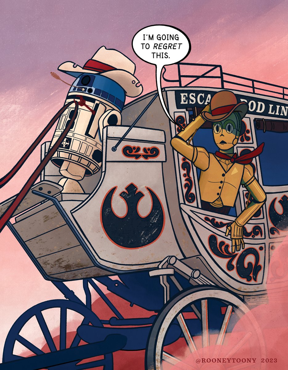 Had a lot of fun drawing my boys, C3PO &amp; R2D2, for the "For a Fistful of Credits" <a href="/WildWest_SWZine/">For a Fistful of Credits Zine</a> !!
