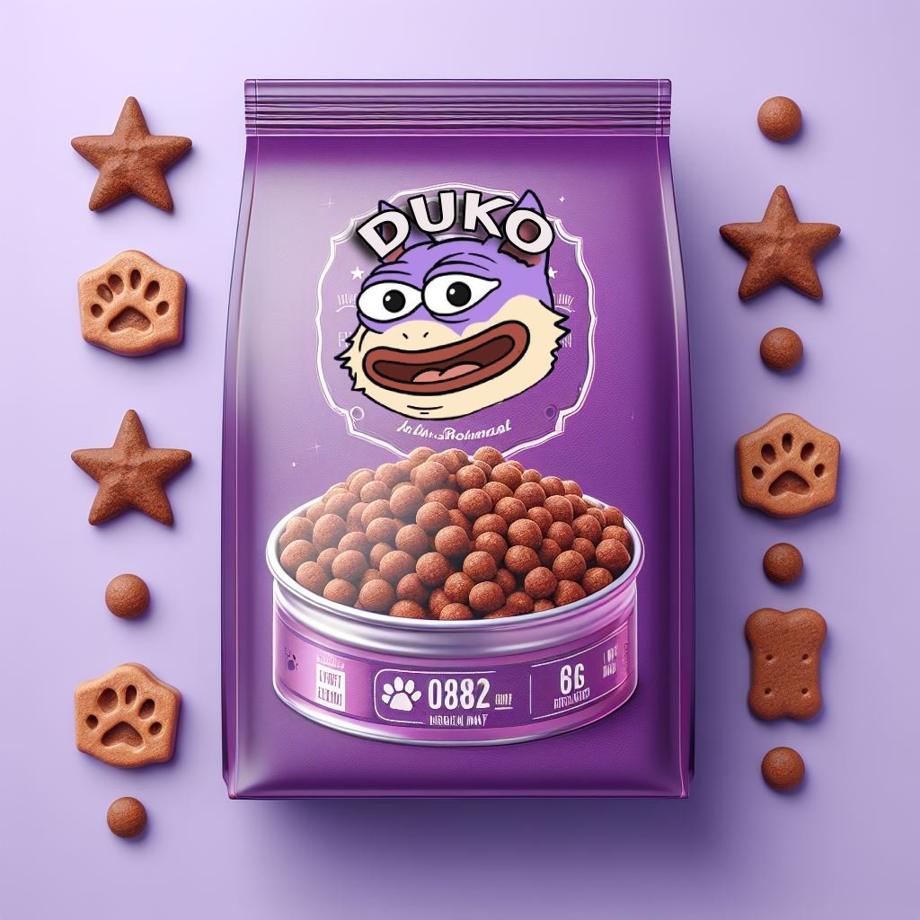 Wen $DUKO Dog Food @dukocoin??? 🐶💜 A portion of the revenue for buybacks and burns and for charity. What do you think? 😏