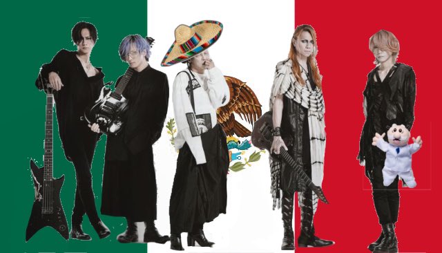 MEXICAN DIRU????!!!! 🇲🇽

Toshiya = Tomás 
Kaoru = Carlos 
Kyo = Cipriano 
Die = Daniel 
Shinya = Sergio