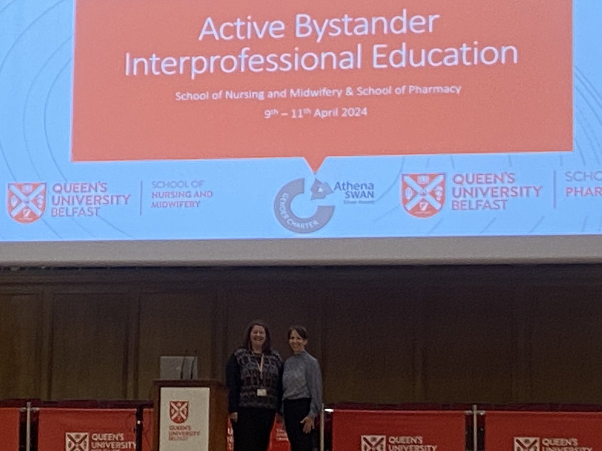 Successful IPE on Active Bystander with Nursing, Midwifery & Pharmacy students held in the Whitla Hall this week, to enable students to address negative, inappropriate behaviour - Led by Dr @MariaHealyMW & Dr Deirdre Gilpin @dfgilpin