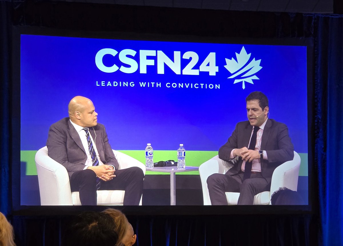 georganneb's tweet image. Final great fireside chat with @jamiljivani talking to @SohrabAhmari at #CSFN24