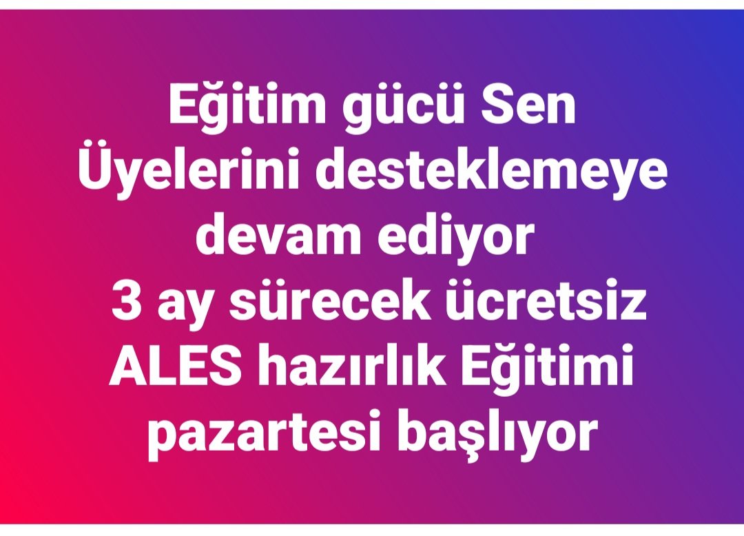 Eğitim gücü Sen Üyelerini desteklemeye devam ediyor 3 ay sürecek ücretsiz ALES hazırlık Eğitimi pazartesi başlıyor @egitimgucusen