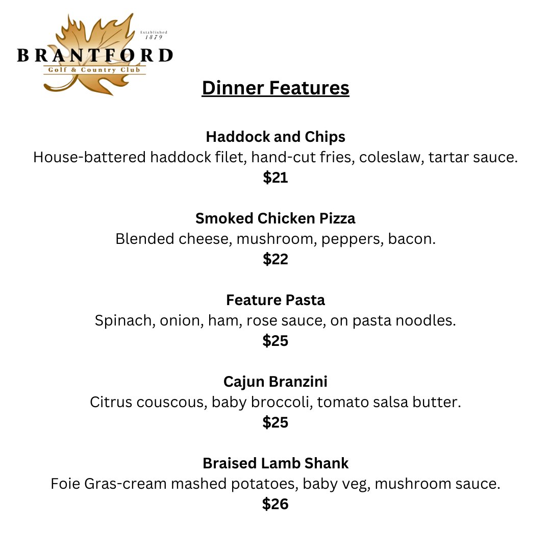 Terrace Room Dinner Features - April 12th