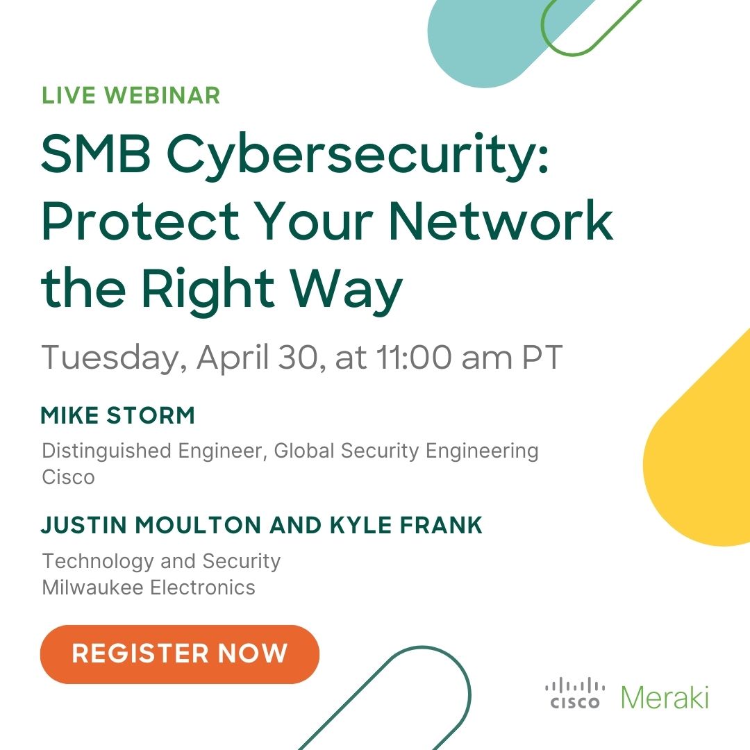 Double down with digital security strong enough to fend off evolving threats. Join our webinar, SMB Cybersecurity: Protect Your Network the Right Way and qualify for a free Meraki MR access point. Sign up now ⬇️ cs.co/6017wQasF #CiscoMeraki #ZeroTrust #Cybersecurity