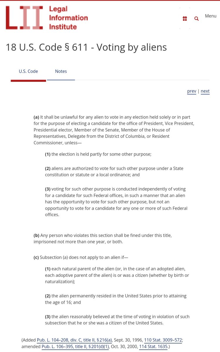 There is already a law against non-citizens voting in our elections. 'Title 18, US Code, Section 611 in the Illegal Immigration Reform and Immigrant Responsibility Act of 1996 makes it illegal for non-US citizens to vote in federal elections, including presidential elections.'