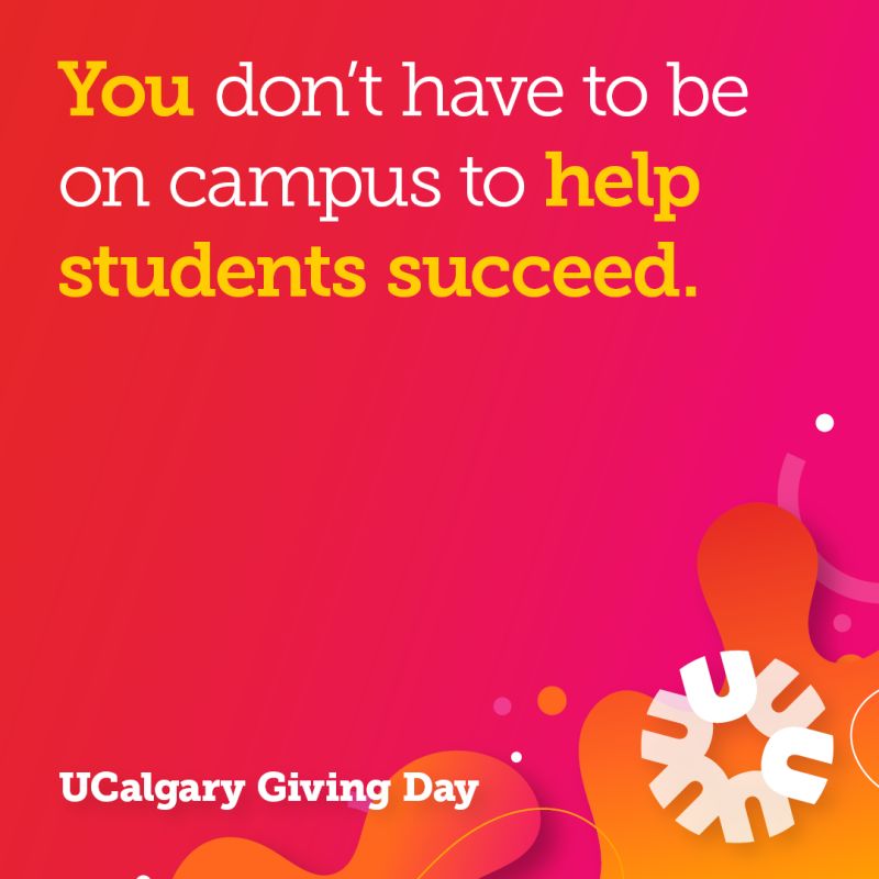You don’t have to work in a lab to advance research breakthroughs or be on campus to help students succeed — your gift makes it happen. Be a part of #UCalgaryGivingDay by making your gift today. Help support #UCalgaryArts by donating at: givingday2024.ucalgary.ca/o/university-o…