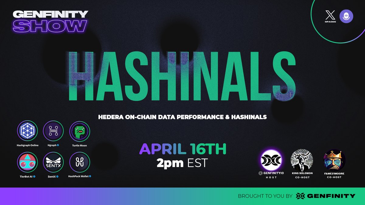 🌩️April 16th at 2PM EST on #XSpaces! 🔋Explore the Power and Utility of $HBAR @Hedera through On-Chain Data Performance Analytics and Dive into the World of #Hashinals with Community Builders! All Communities Welcome🤝 #ETH $BTC $SOL $DAG $AZERO $XRP #ordinals $ICP 🔗👇…