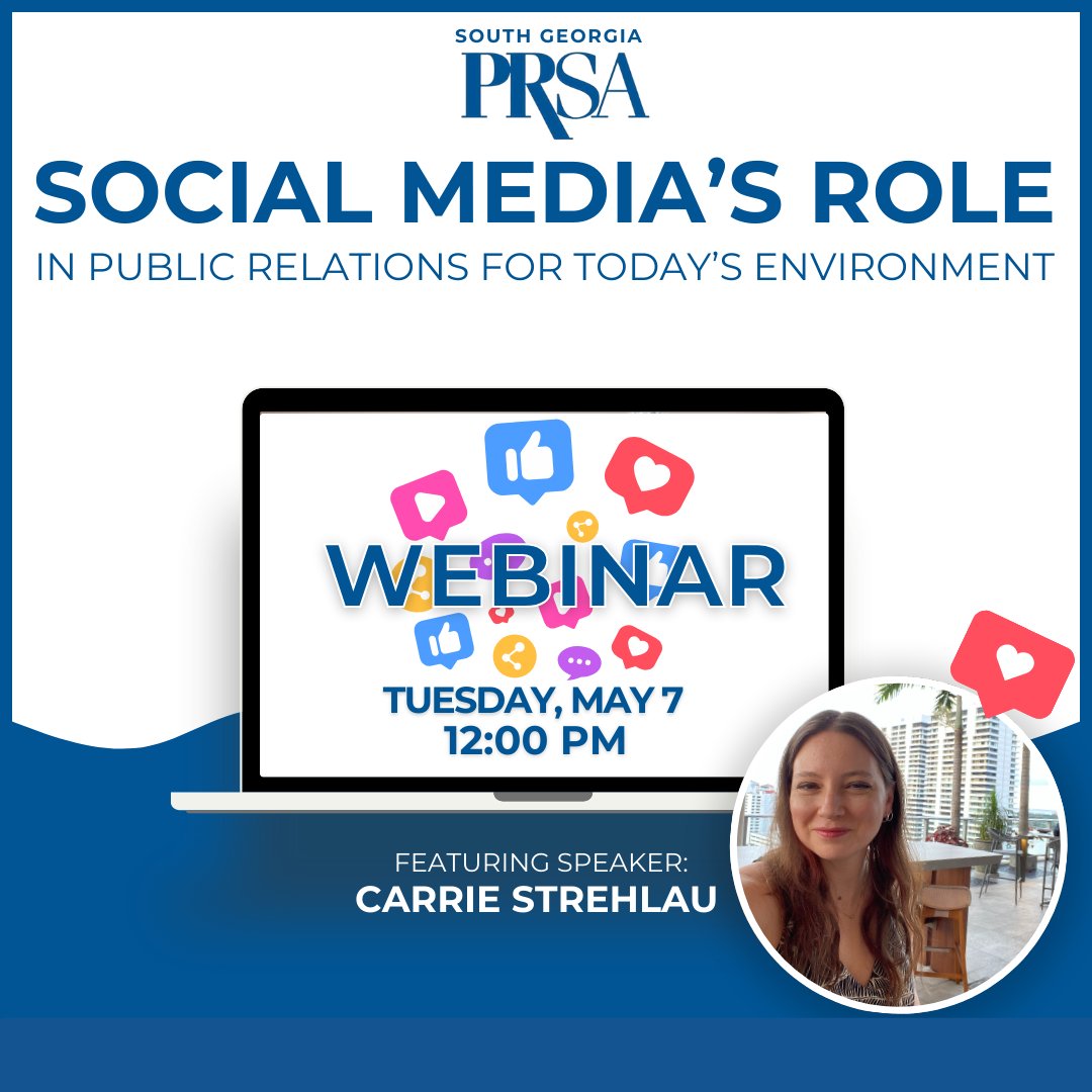 Guess what day it is? Well, Friday - but also I'm sharing that I'm presenting about social media in today's world of #publicrelations for the South Georgia @PRSA chapter May 7 at noon ET. Register for this free webinar: lnkd.in/eh7BB9PU. #PRpeeps #SocialMediaTips