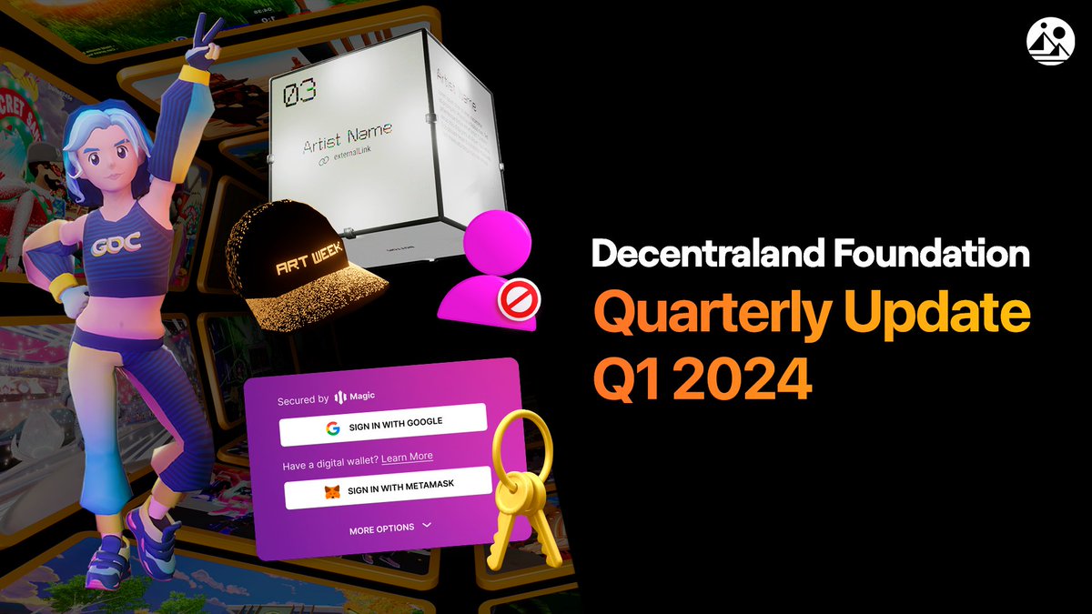 Decentraland’s Q1 2024 Foundation Quarterly Report is Out! 📰 Catch up on the 30+ updates released, ranging from Social Sign In, to UX improvements for creators, to more payment options in the Marketplace, and event updates as well! Link to report ⬇️