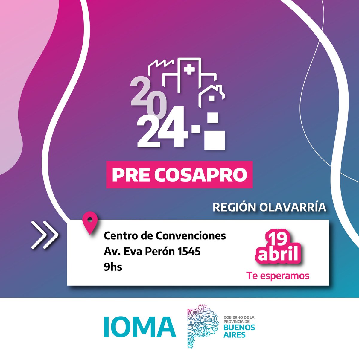 PRE COSAPRO 📆 19 de Abril ⏰ 9:00hs 📍 Av. Perón 1545, Olavarría