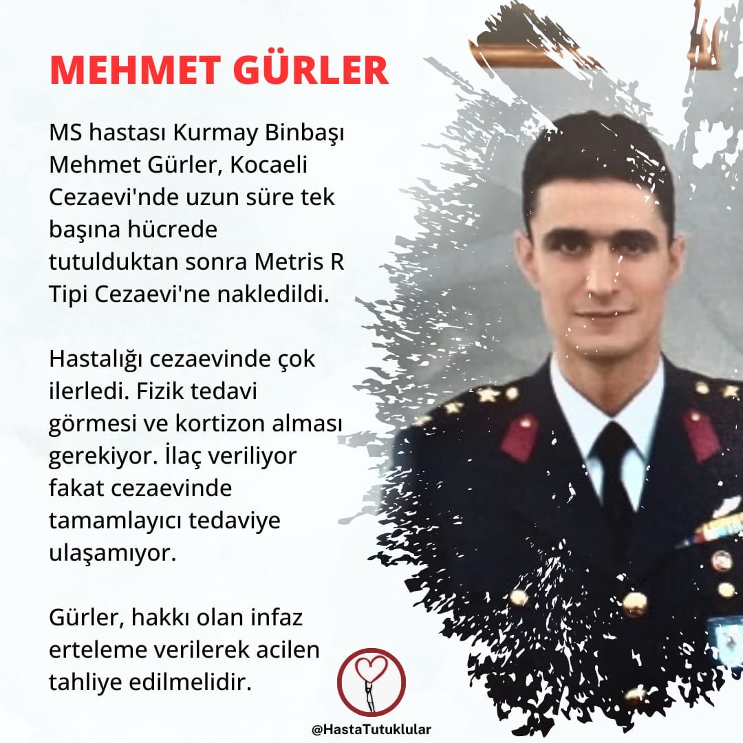 Mehmet Gürler'in Hastalığı cezaevinde çok ilerledi. Fizik tedavi görmesi ve kortizon alması gerekiyor. İlaç veriliyor fakat cezaevinde tamamlayıcı tedaviye ulaşamıyor. SincanCİKte HakİhlalleriVar