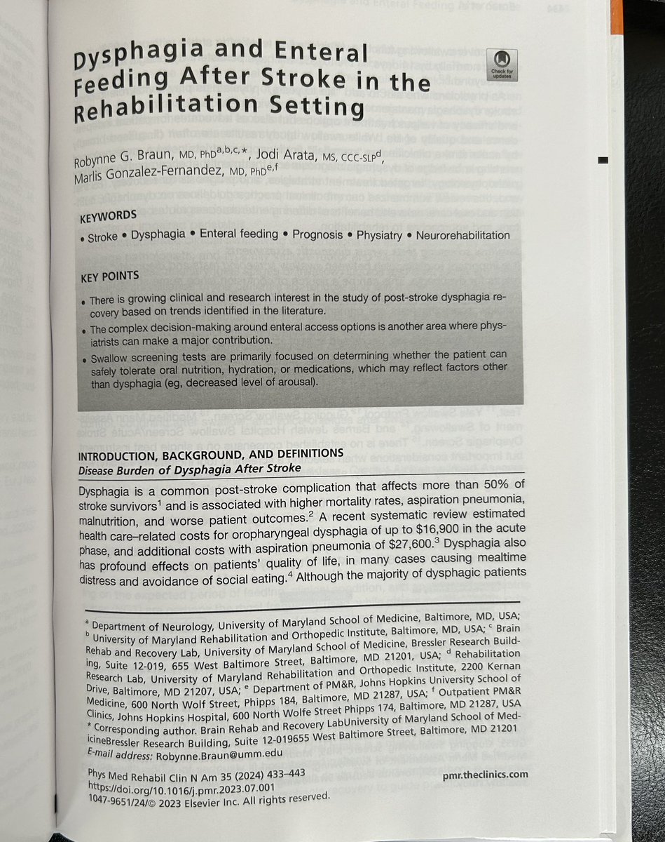 RobynneBraun's tweet photo. Excited to see our chapter on dysphagia management 
now out in print! Special shout out to my collaborators @Jodi Arata and @Marlis Gonzalez/Fernandez. One more gap in knowledge down! 🥊 https://t.co/jgGqPJIQO3